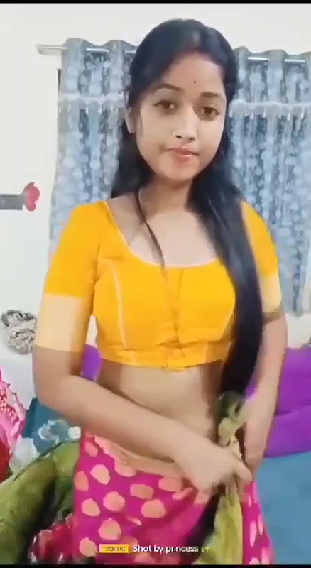 Beautiful girl stripping sari and rubbing her pussy