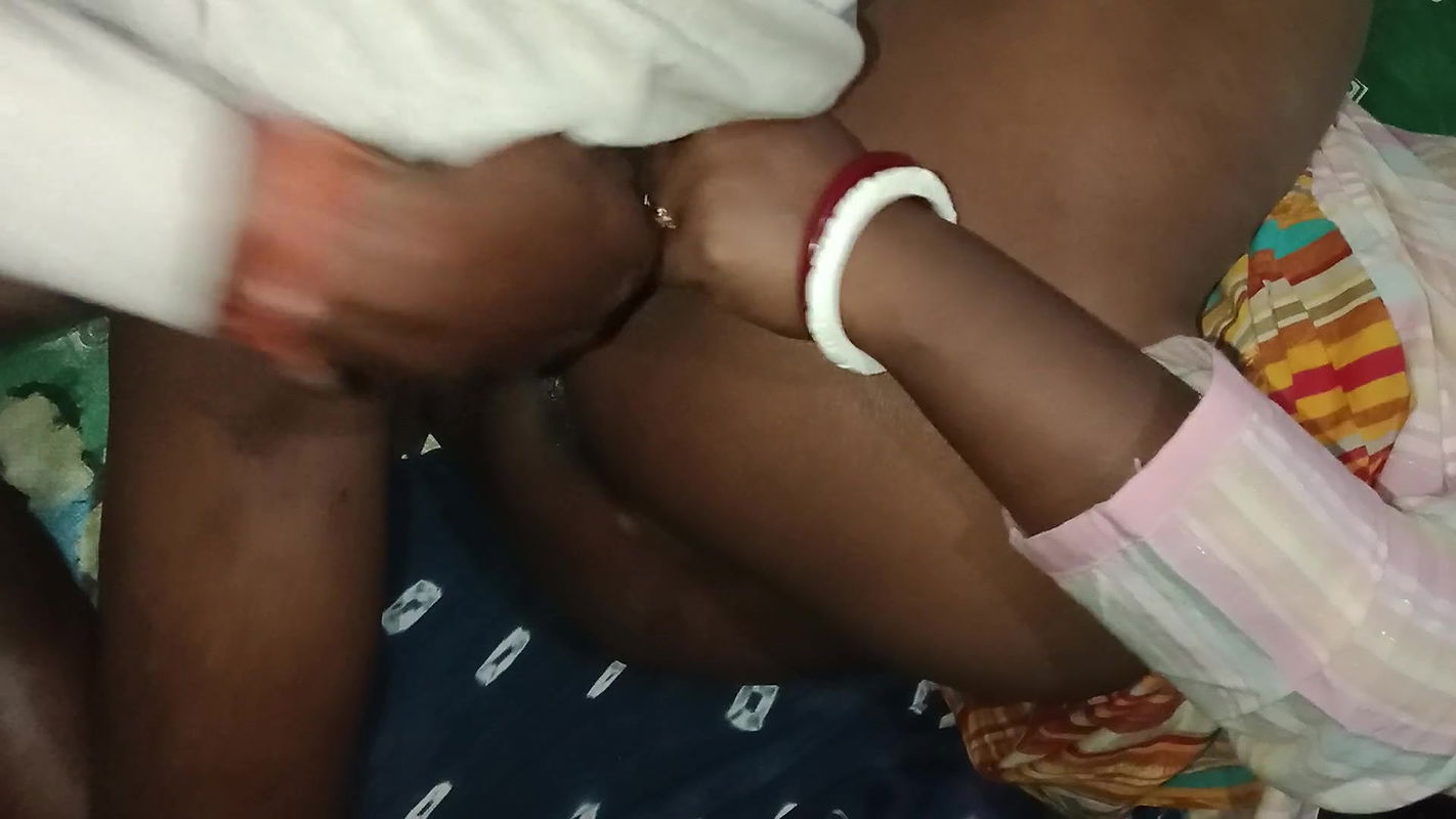 Brinjal in front, cock in back, fucking together with fat girl