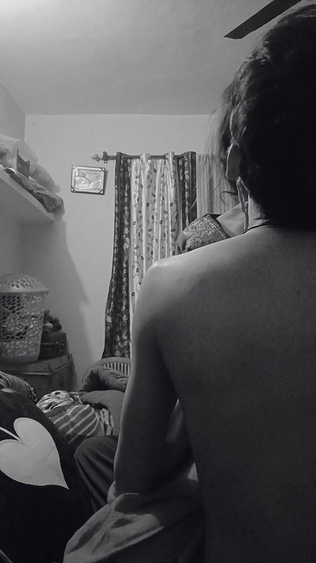 Real sex in night with lover in flashlight