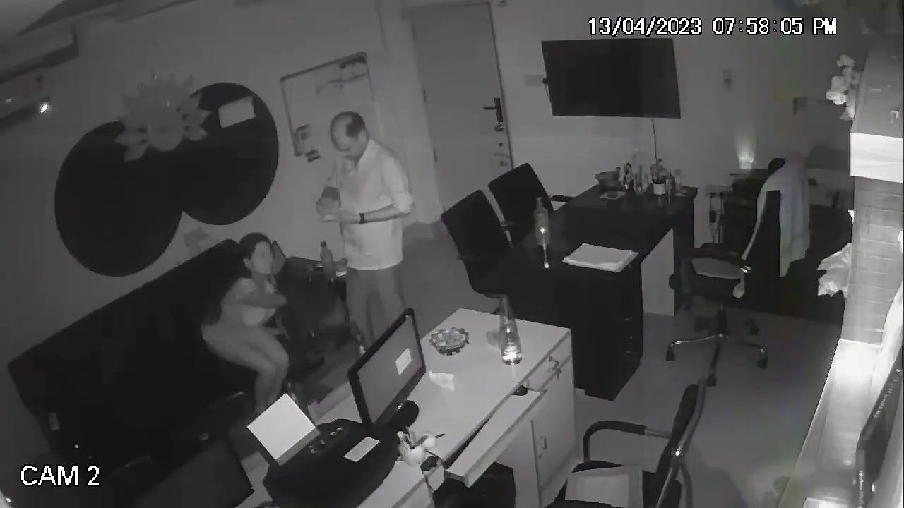 Boss fucking to secretary in office, recorded in cctv cameras