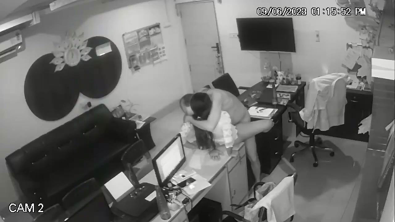 Boss fucking to secretary in office, recorded in cctv cameras