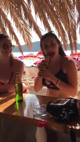 Hotties Flashing in beach bar