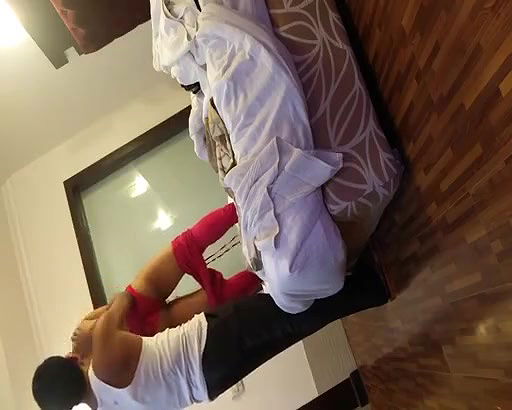 Beautiful girl enjoying with lover in hotel