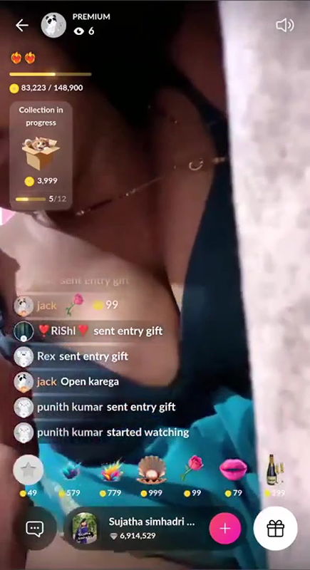 Telugu Actress Sujatha Simhadri Show Boobs and Teasing Ass in Panties Live 1