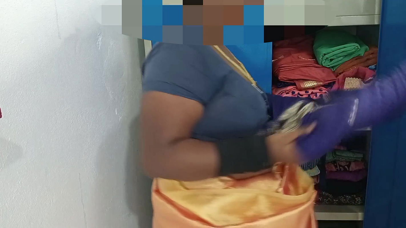 Chithi dress change in front of her step son he took advantage of quick fucking and cock sucking