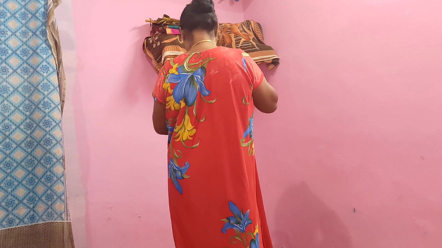 A women was folding clothes and I invited her for sex