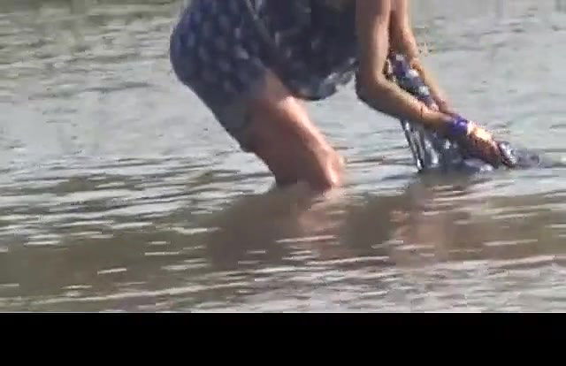 big boob village bhabhi in river