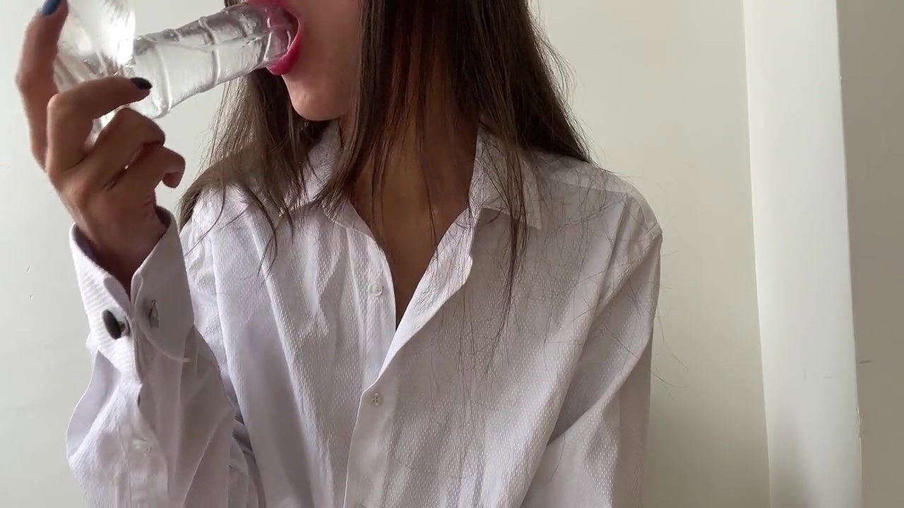 sucking and fucking myself with a dildo