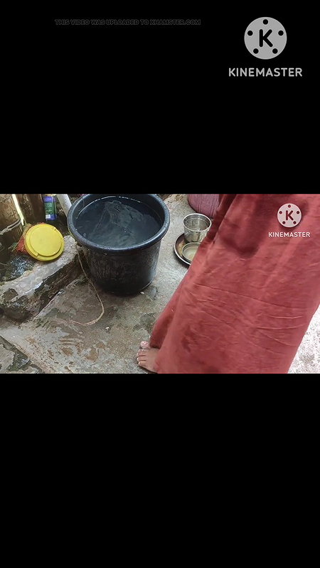 Beautiful Woman Washing Outside