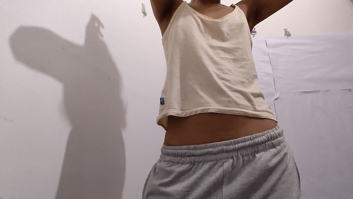 Cute baby doll, a teen girl hiding from family and masturbating