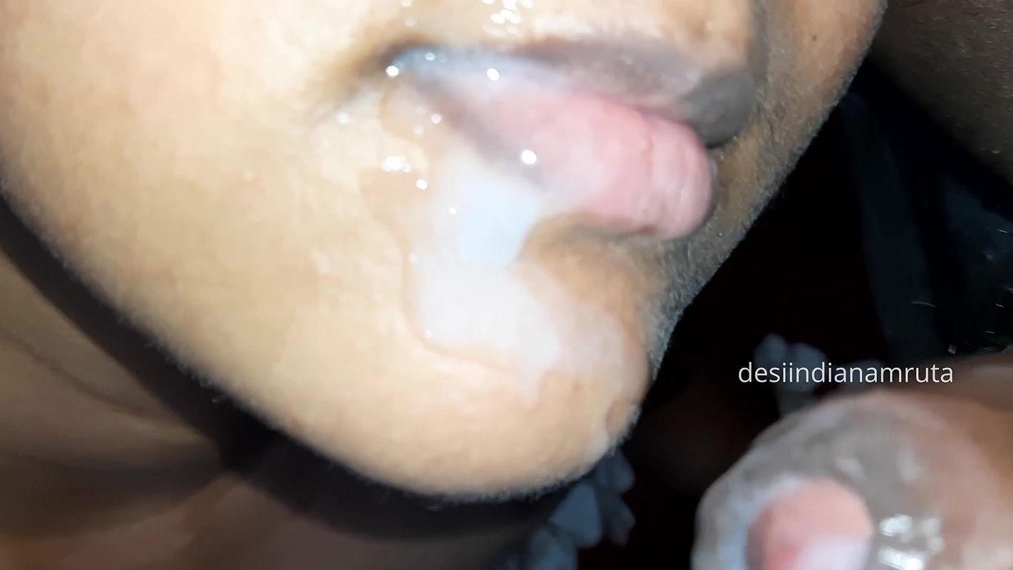 Desi Cute Indian Bhabhi gets Massive Cumshot in Beautiful Mouth & Lip from her Devar’s Cock !!