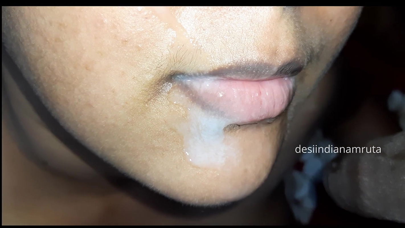 Desi Cute Indian Bhabhi gets Massive Cumshot in Beautiful Mouth & Lip from her Devar’s Cock !!
