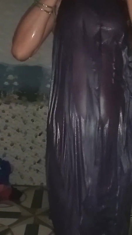 Desi village girl Priya Bhabhi bathing in bathroom while husband makes a video