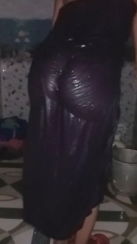 Desi village girl Priya Bhabhi bathing in bathroom while husband makes a video