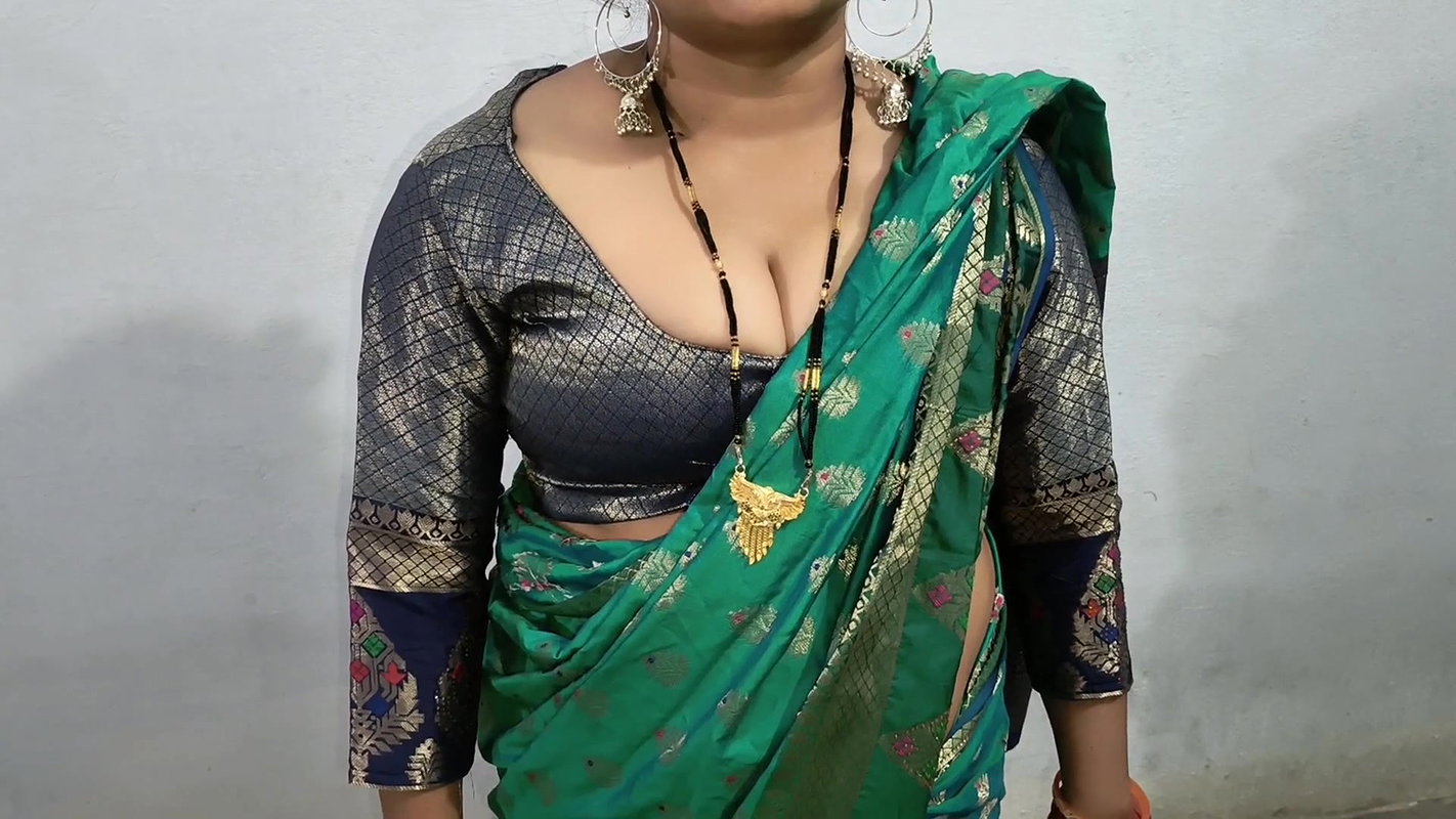 Desi indian bhabhi gave blowjob to her husband and got fucked in standing and doggy style