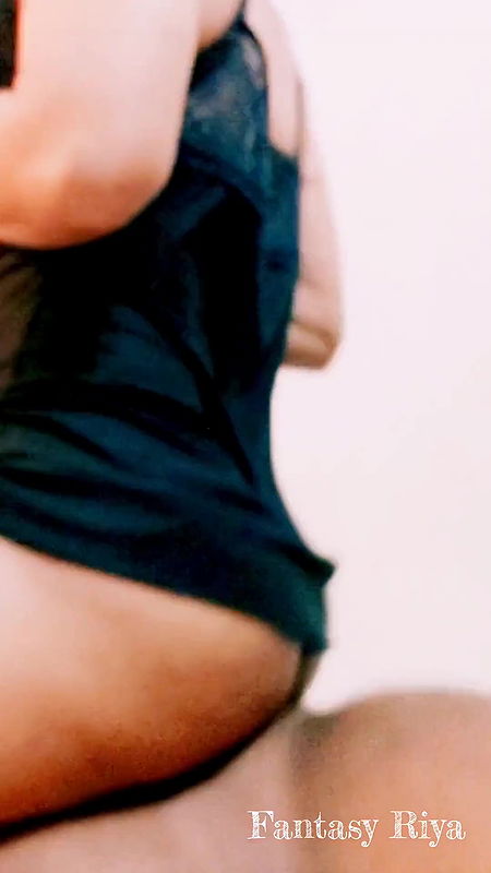 Fantasy Riya Black Night Suit Ride Desi Boss Make Him Cum