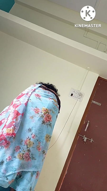 Desi bhabhi Saree blouse and bra wearing front of devar