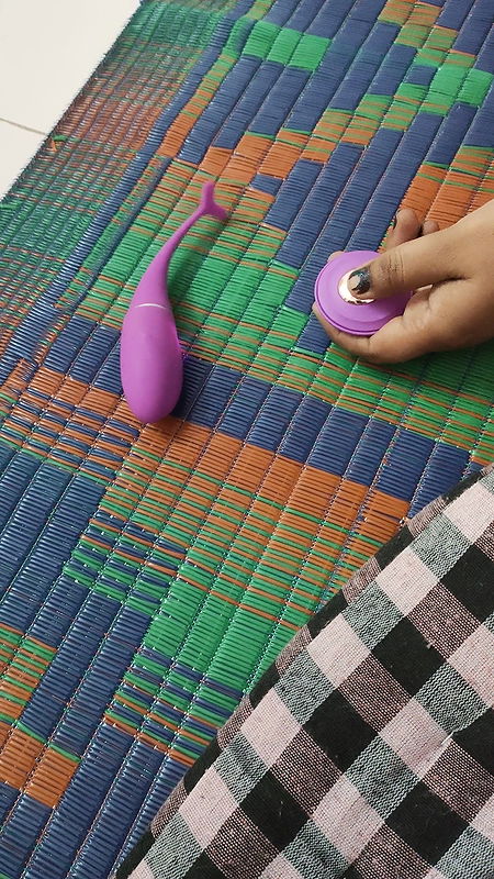 Famale fingering with toy