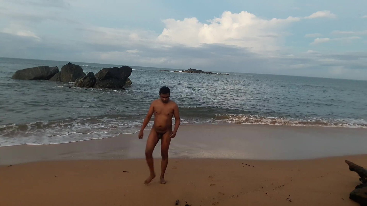 Indian twink nude in public on the beach