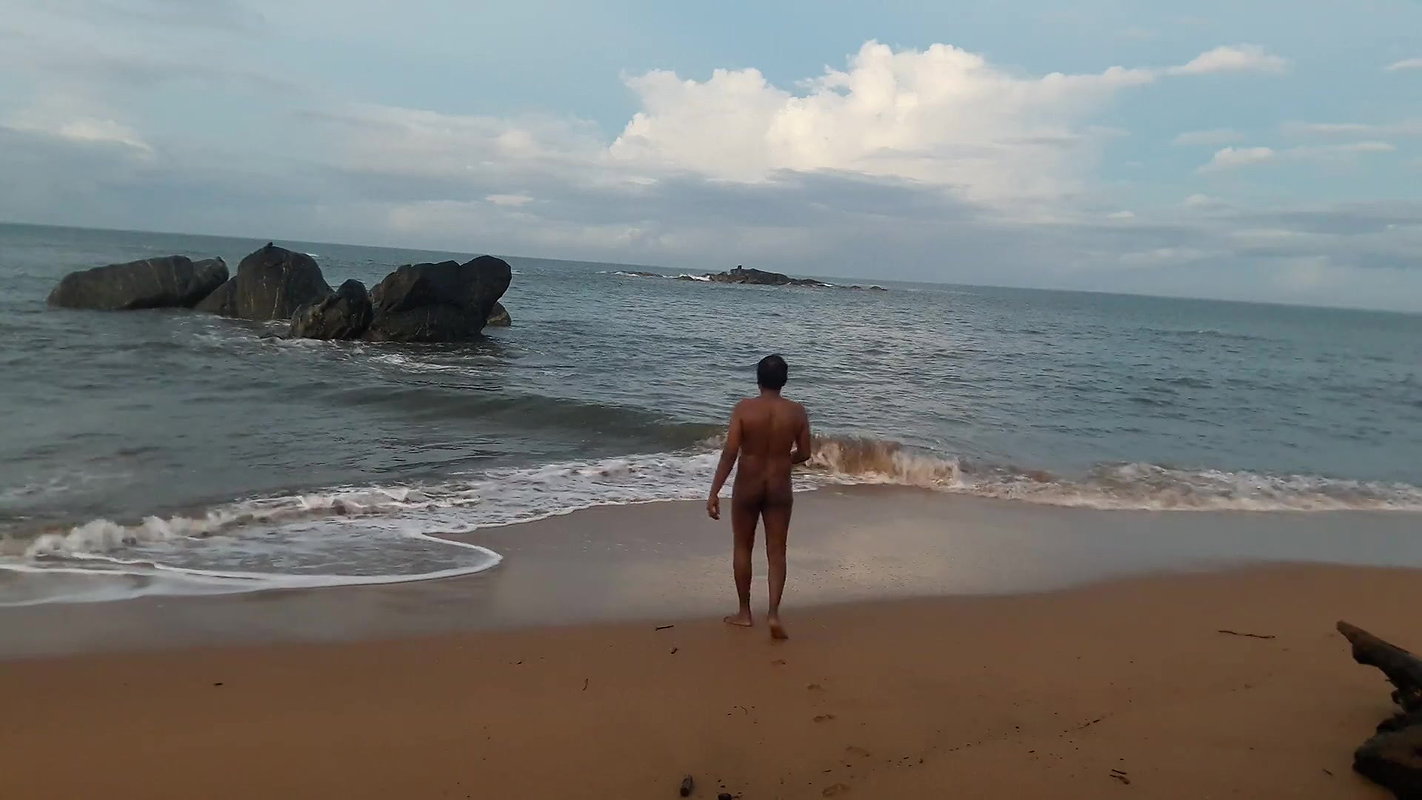Indian twink nude in public on the beach