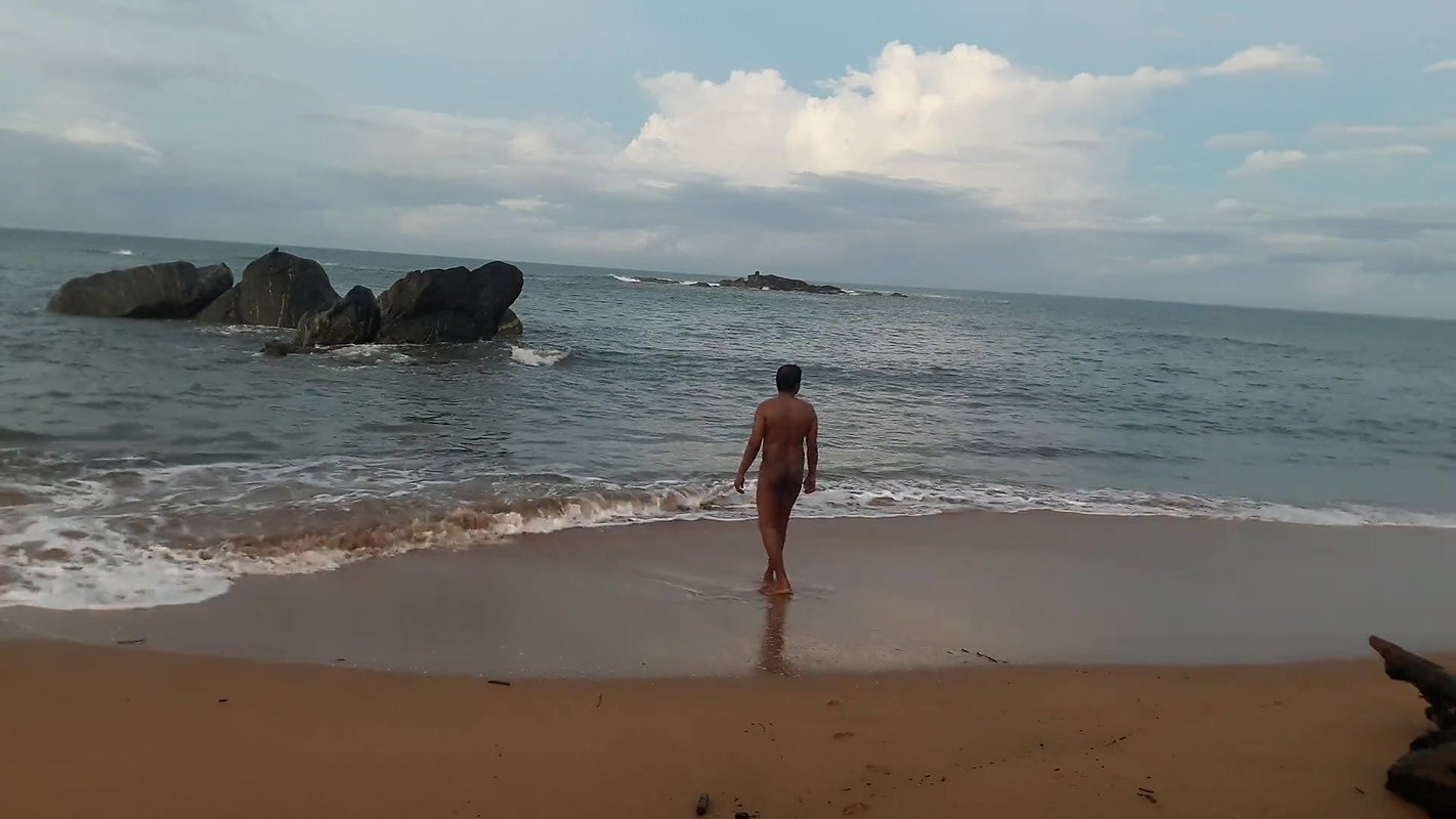 Indian twink nude in public on the beach