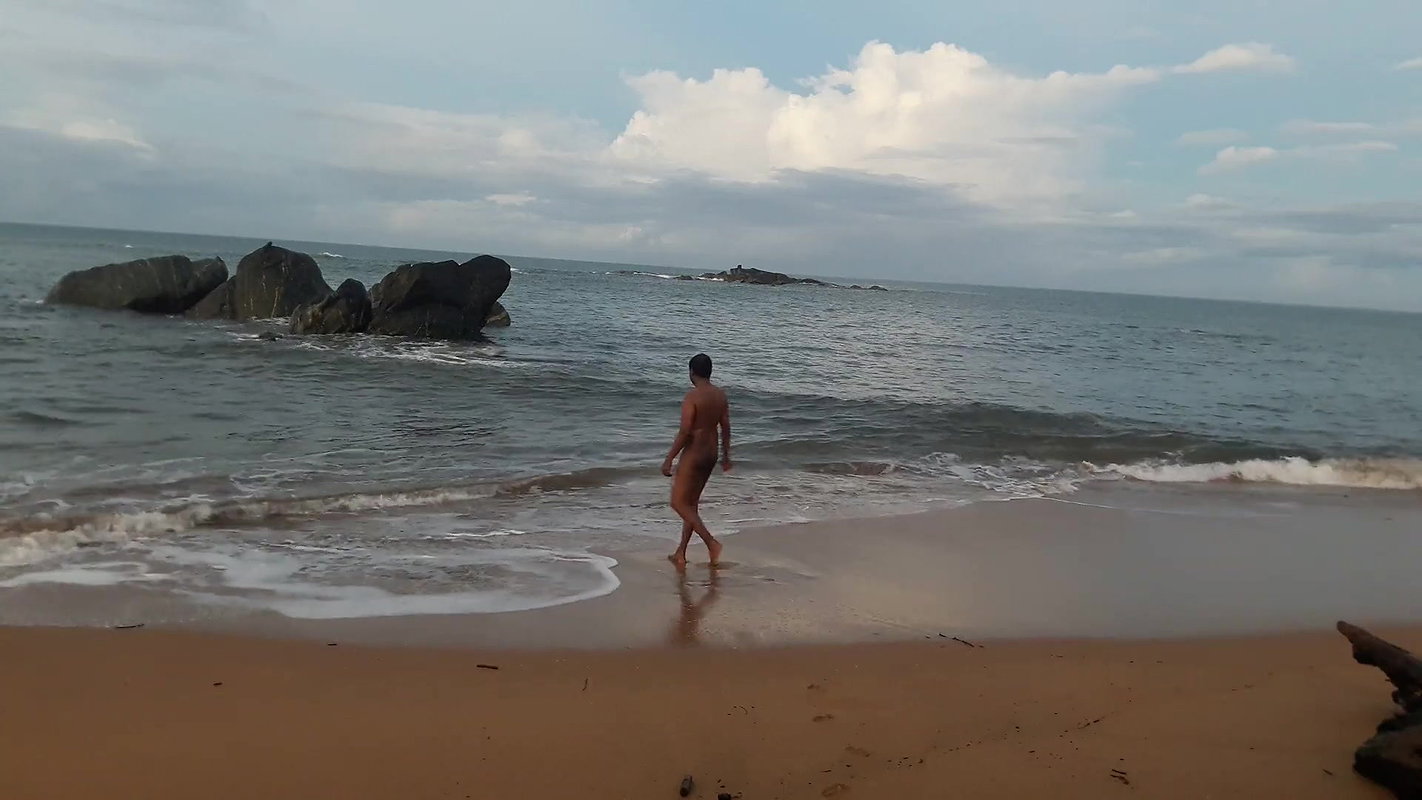 Indian twink nude in public on the beach