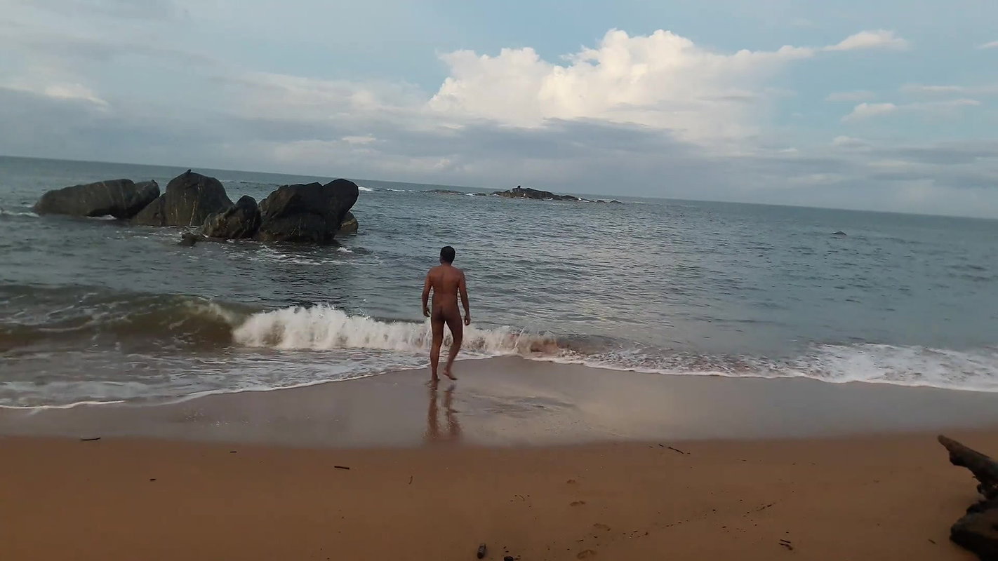 Indian twink nude in public on the beach