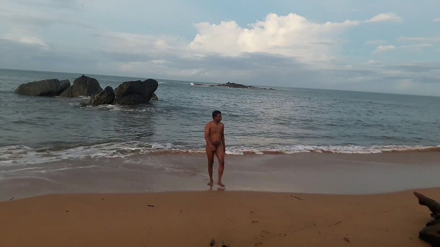 Indian twink nude in public on the beach