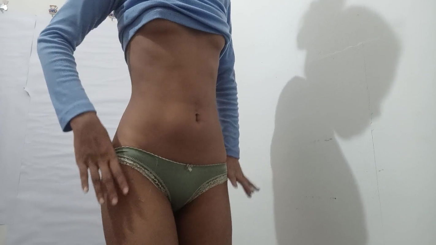 indian girlfriend riding on pillow