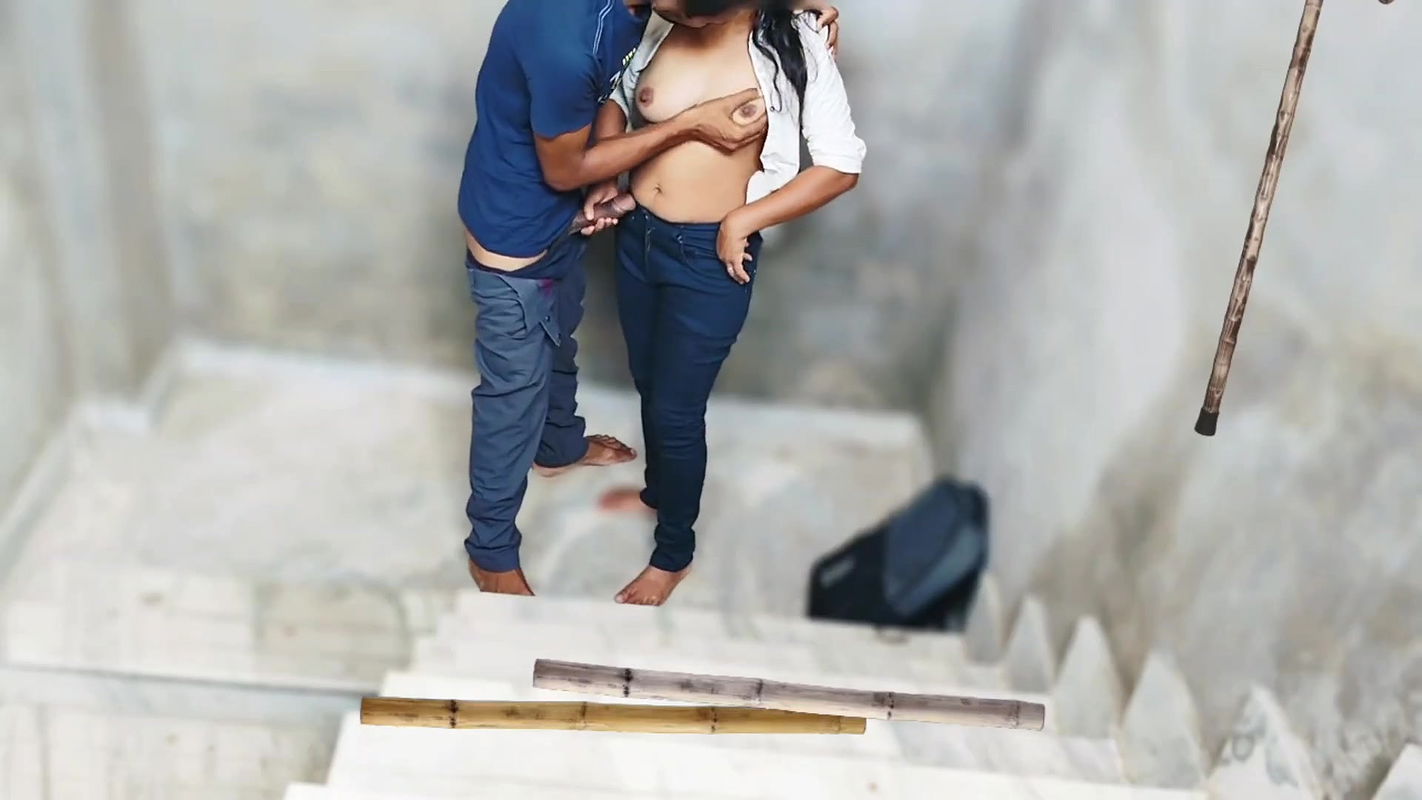 Indian college girl sex with her Classmate on Ladder full hindi sex , college couple hindi audio