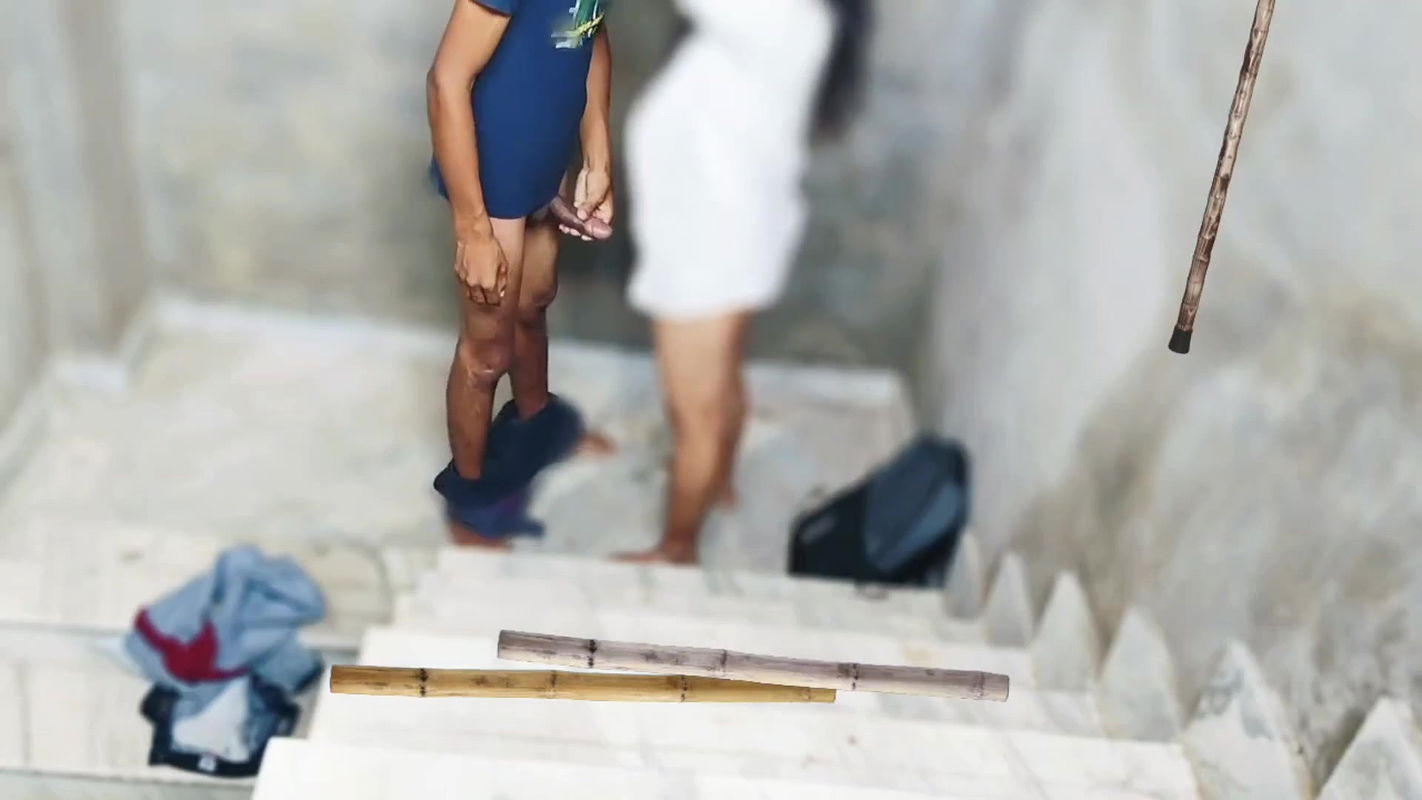 Indian college girl sex with her Classmate on Ladder full hindi sex , college couple hindi audio