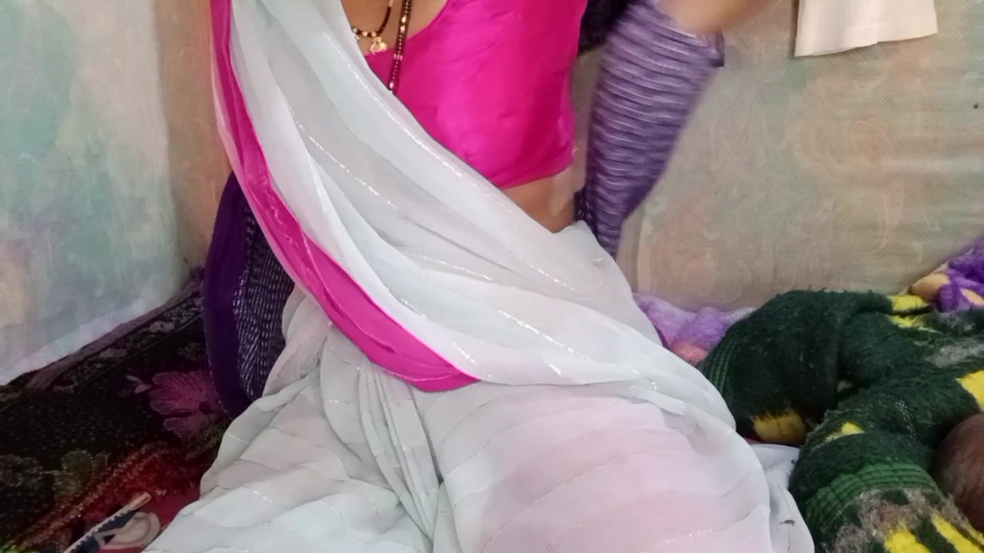 Hot Indian aunty pressed her big tits and got great pleasure by massaging her step son’s penis