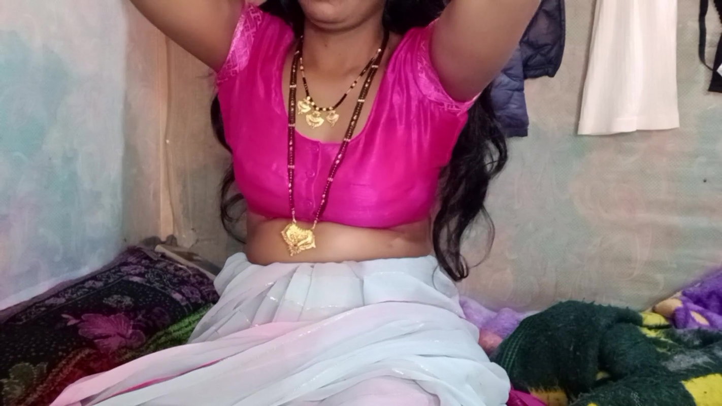 Hot Indian aunty pressed her big tits and got great pleasure by massaging her step son’s penis