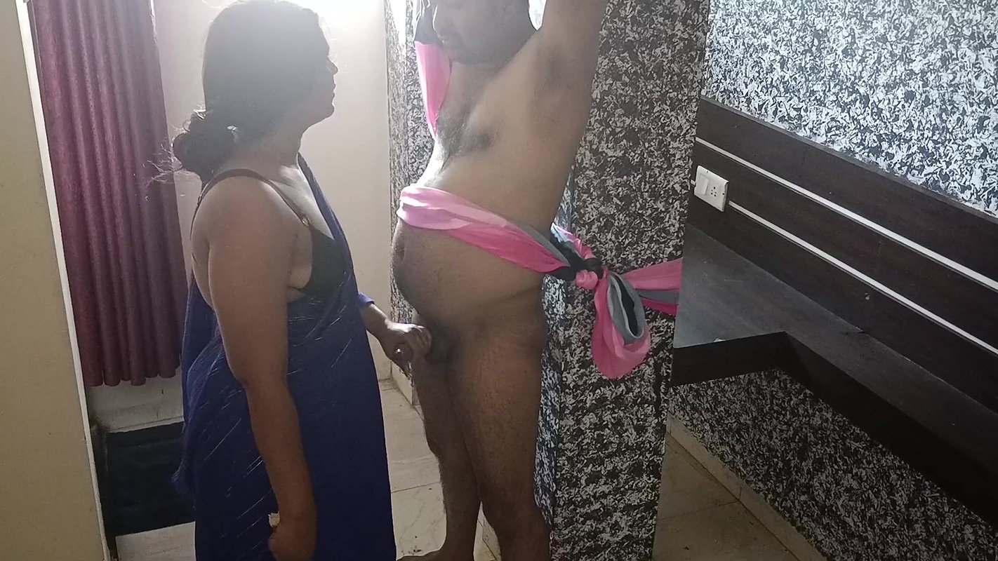 Desi Marathi Indian bhabhi tied husband to start fuck