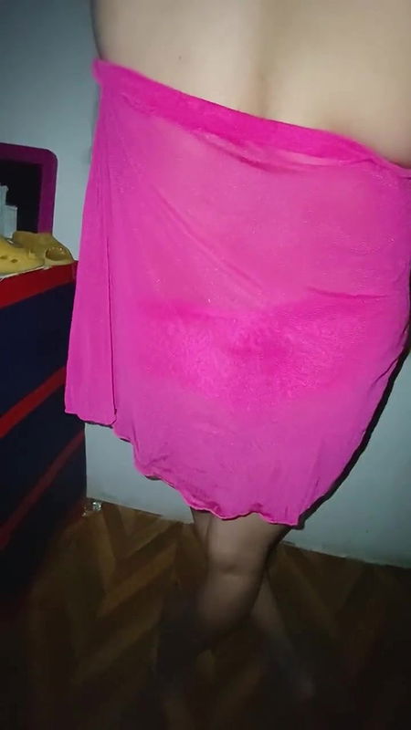 Hot wife already wet in pink lingerie