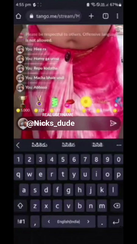 Telugu Tango Girl Bujji STRIPCHAT