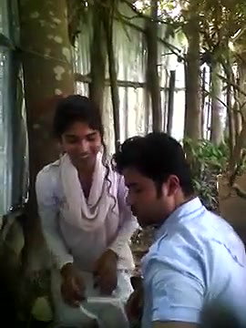 College lover outdoor