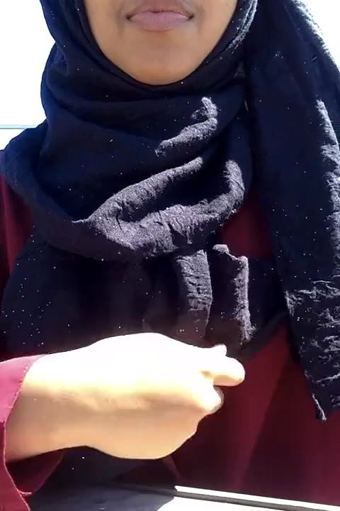 Hijabi collgeGrl Showing Her Puff Boobs to Lover Outdoor