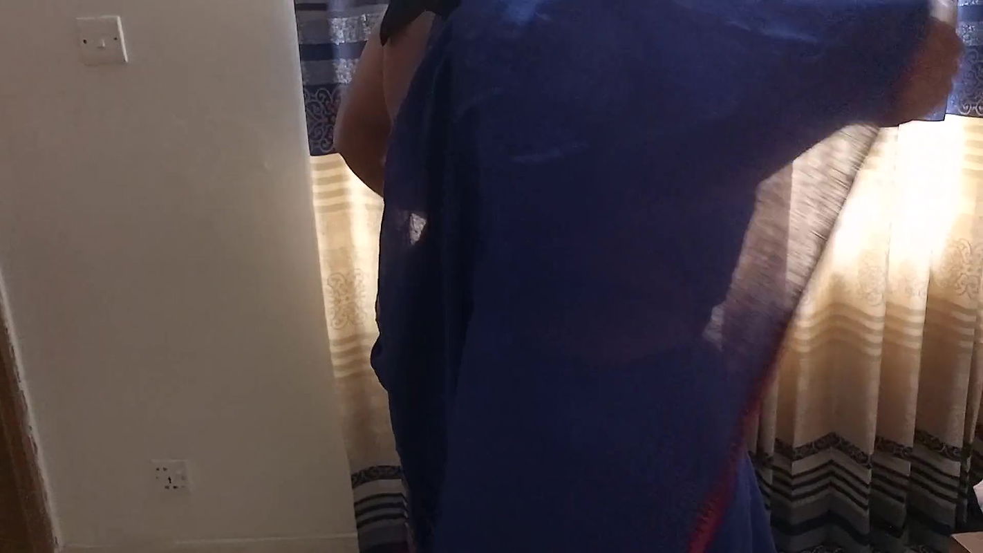 while Tamil granny wearing saree the grandson gets Hot & Tieds Her hand and fucks her Big ass, next day again aunty on her bed