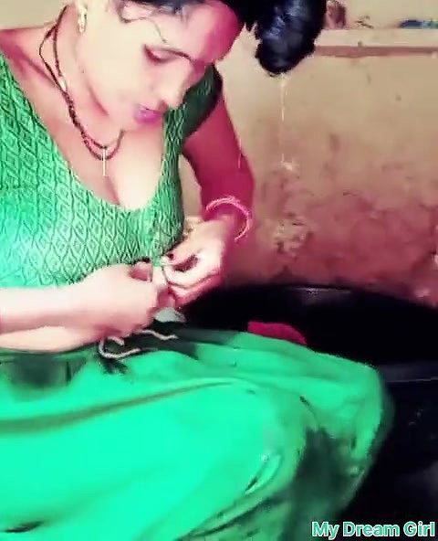 Village Wife Bathroom Dress Change Then Full Body Clean