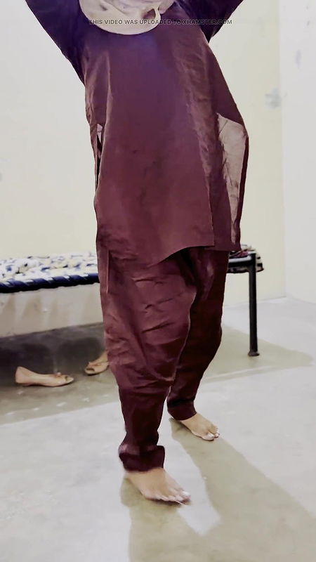 University girl dance in hostel room