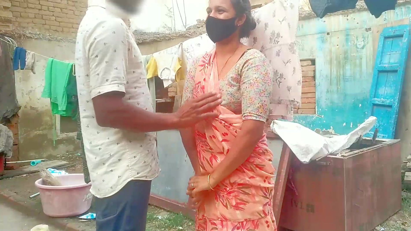 Stepsister was drying clothes, stepbrother went from behind and fucked her secretly, Your Sonia