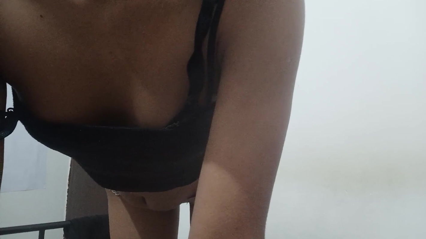 Small tits on slender girl fingering pussy