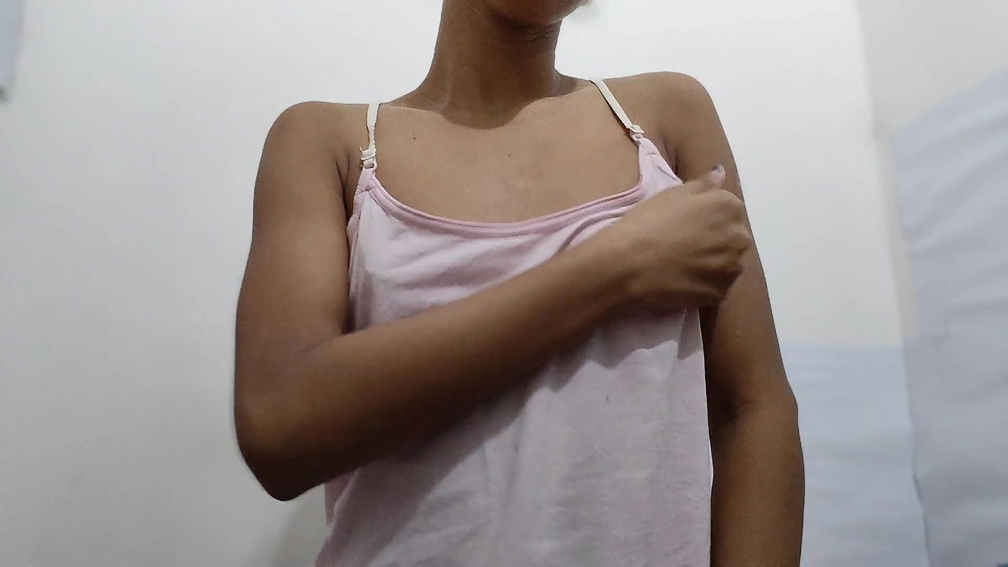 shows off her puffy pussy