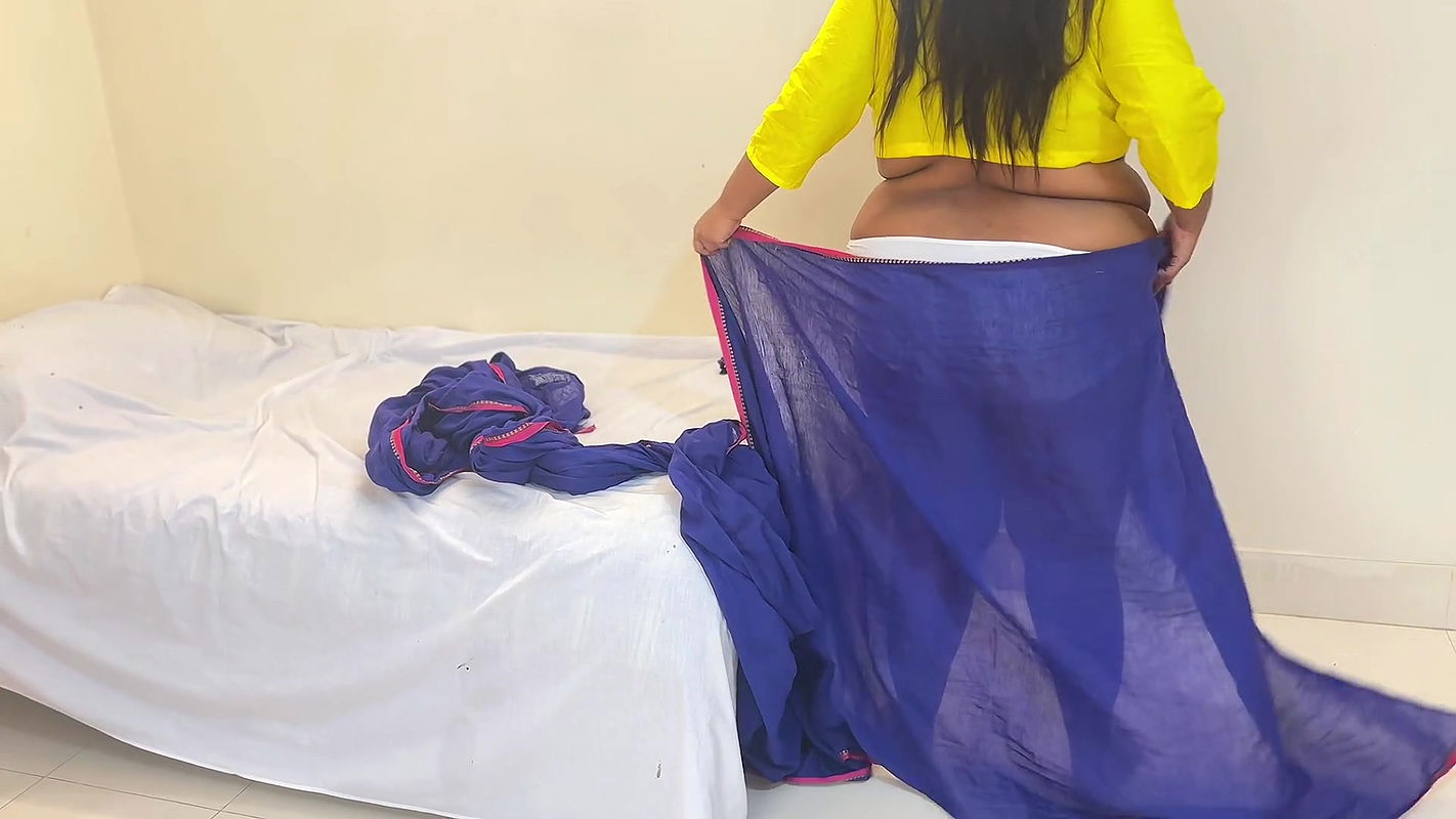Sali blue saree & yellow Blouse pahanty samay Jija chodai keliy Jabardast – 52 big tits & 56 big ass Fucked with tied her hand