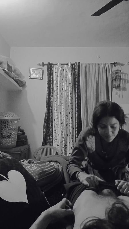 Real sex in night with lover in flashlight