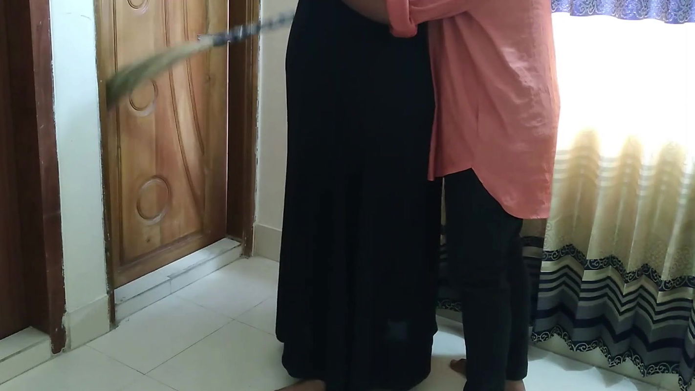 Punjabi maid in burqa & hijab gets seduced by her big ass while cleaning the bedroom and then fucks her like a Doggy on the bed