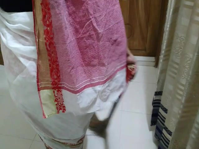 Indian sexy grandma gets rough fucked by grandson while cleaning her house