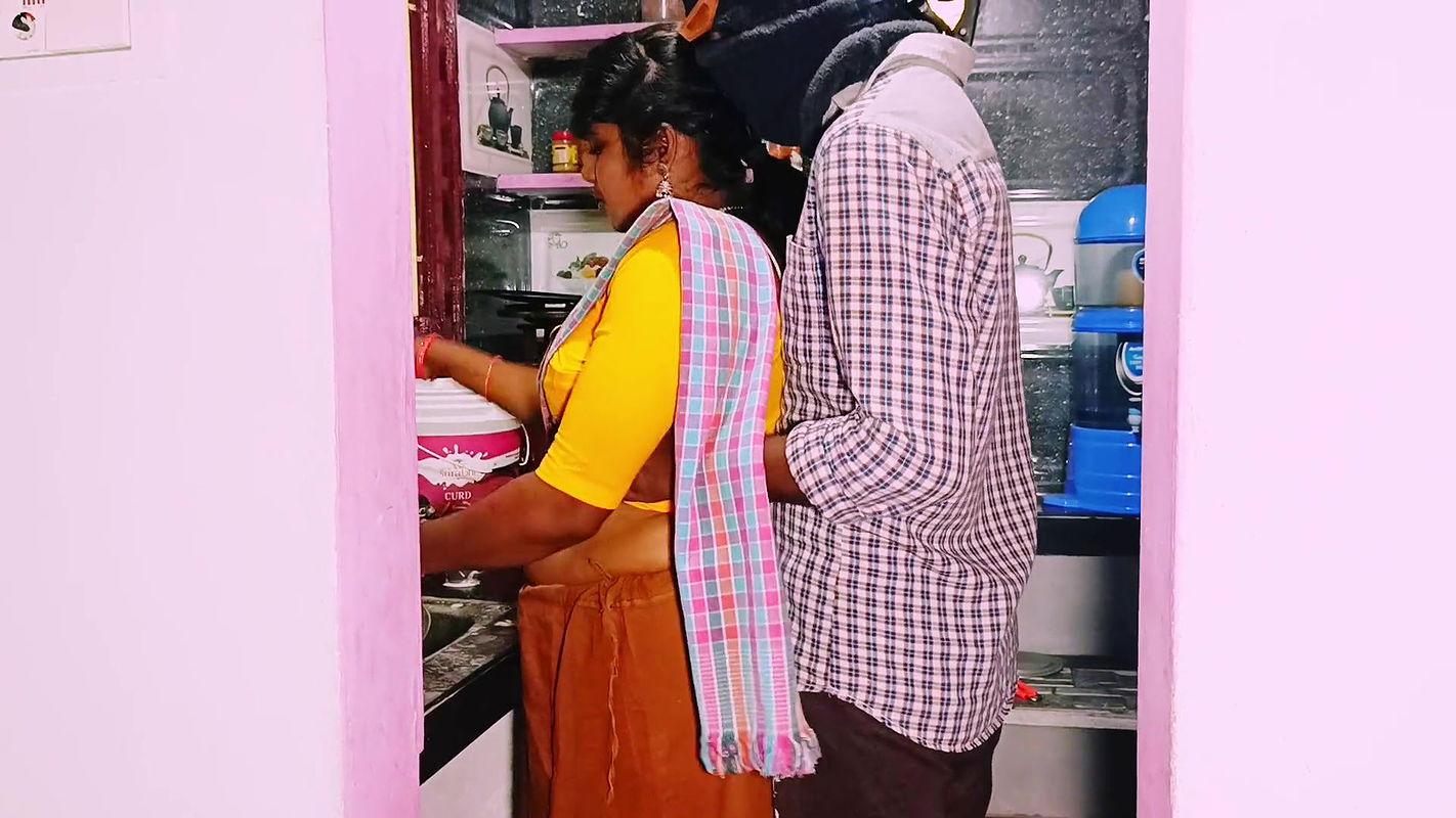 Desi bhabi kitchen sex with husband’s brother Telugu dirty talks