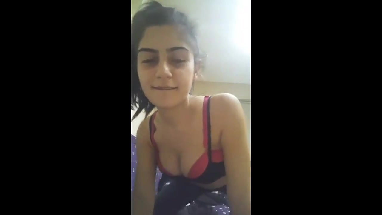 a cute girl boob press with 2 hands recorded for lover